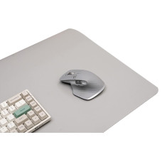 Light Gray Desk Mat, Large Mouse Pad, Cute, 31.5 x 15.7 inches (80 x 40 cm), PU Leather, Keyboard Mat, Quiet, Stylish, Easy to Clean, Desk Mat, Office, Stain Resistant, Unisex, Computer Mat, Washable Surface, Easy to Clean, Color, Table Mat